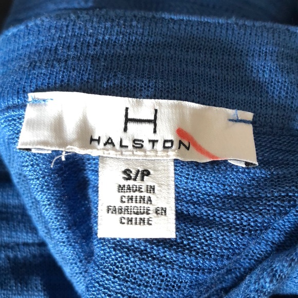 || Halston || bright indigo cardigan rouched arms - Picture 7 of 8